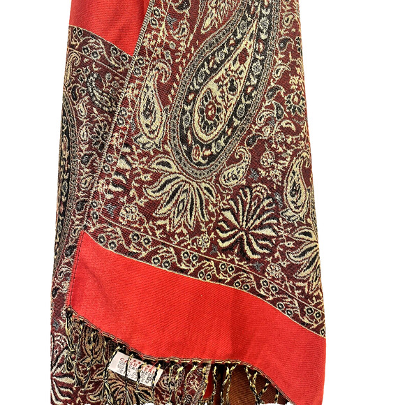 Jerusalem 100% Cashmere Large Scarf Shawl 78" x 30" Elegant Soft Warm NWOT - Picture 2 of 6